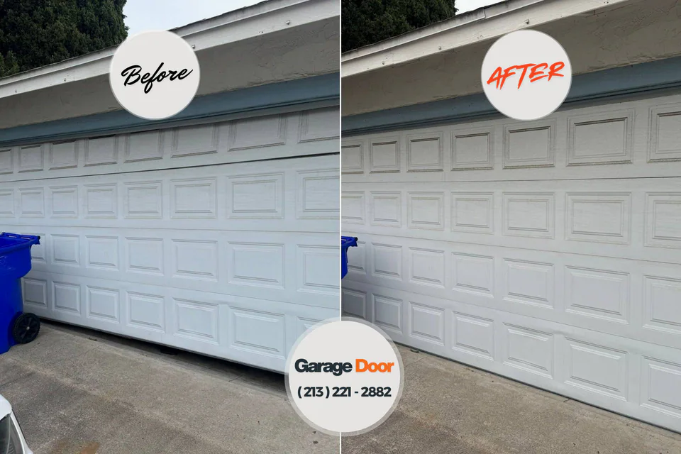 Before and after: garage door repair South Salt Lake, UT